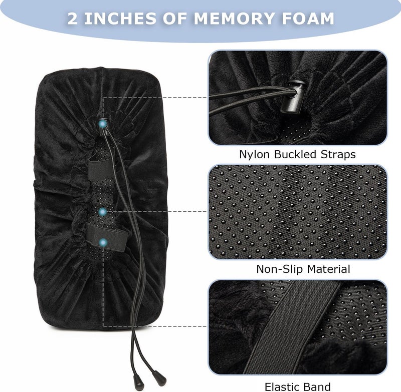 HAMBOLY Knee Scooter Cushion Pad Cover for Comfort, Removable 2'' Thick Memory Foam Cushion for Knee Walker Roller, Universal Fit (Black) - Image 5